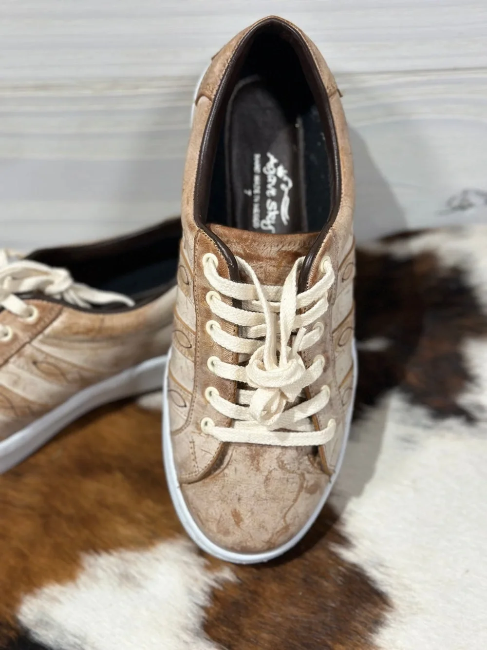 Agave Sky Leather Tennis Shoes